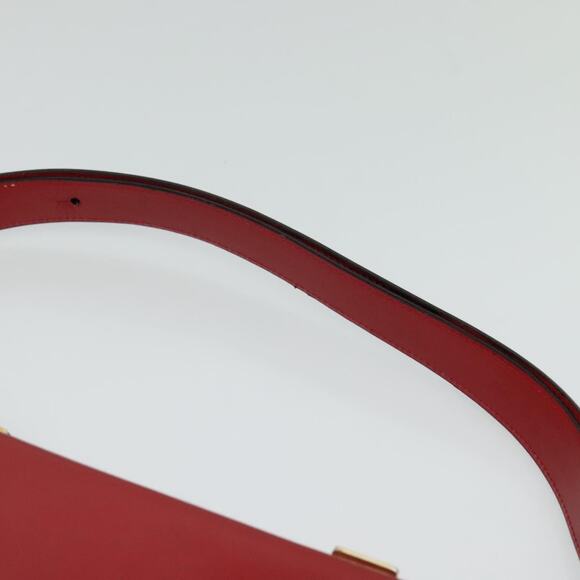 CELINE Shoulder Bag Leather Red Gold - Picture 8 of 12